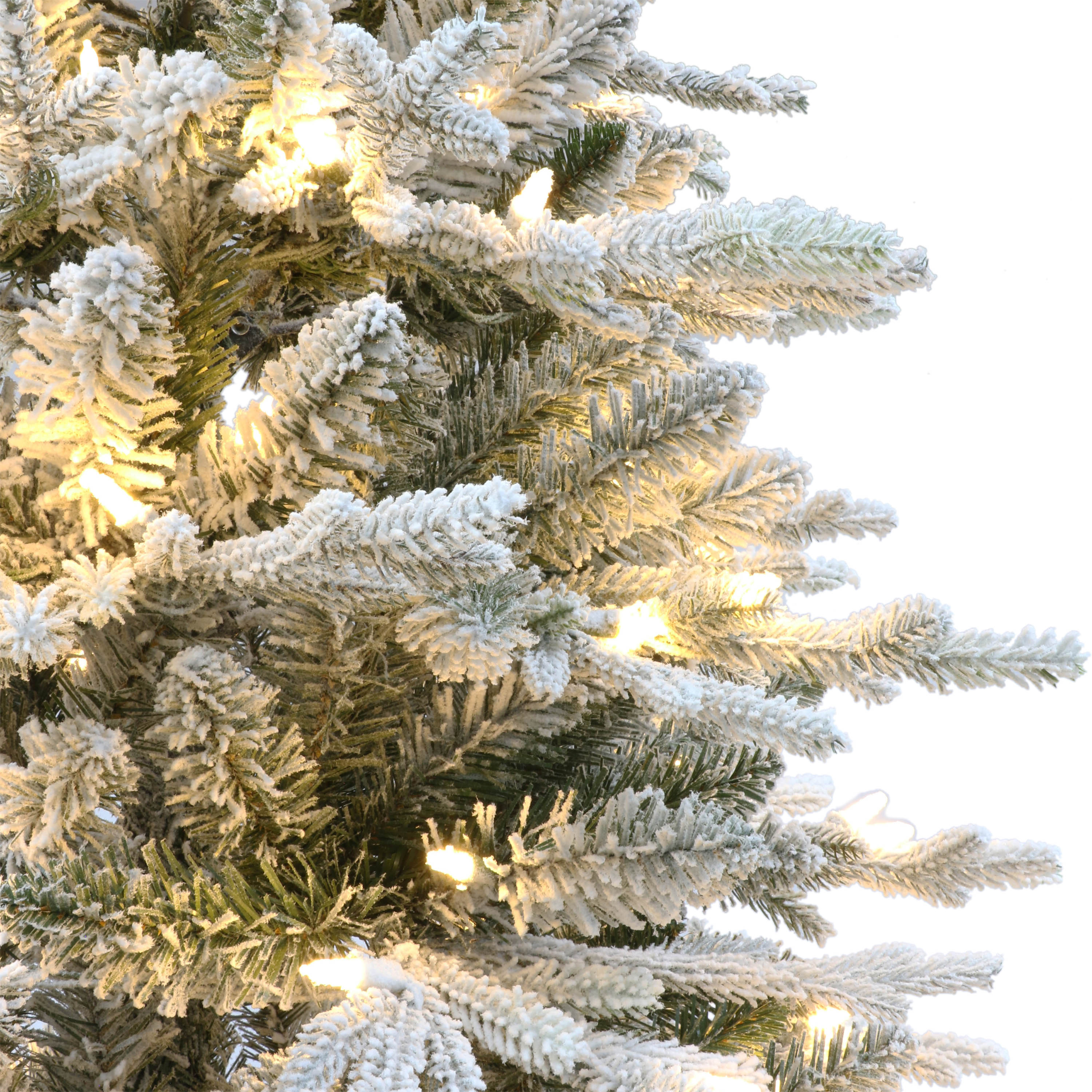6ft Pre-lit Potted Flocked Arctic Fir Christmas Tree